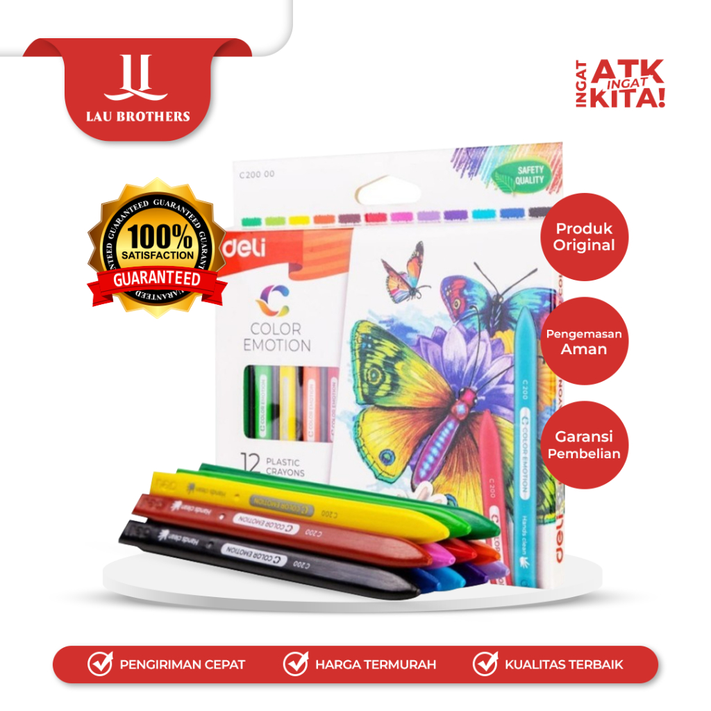 

DELI KRAYON PLASTIK/ PLASTIC CRAYON 12 EC20000 (1SET)