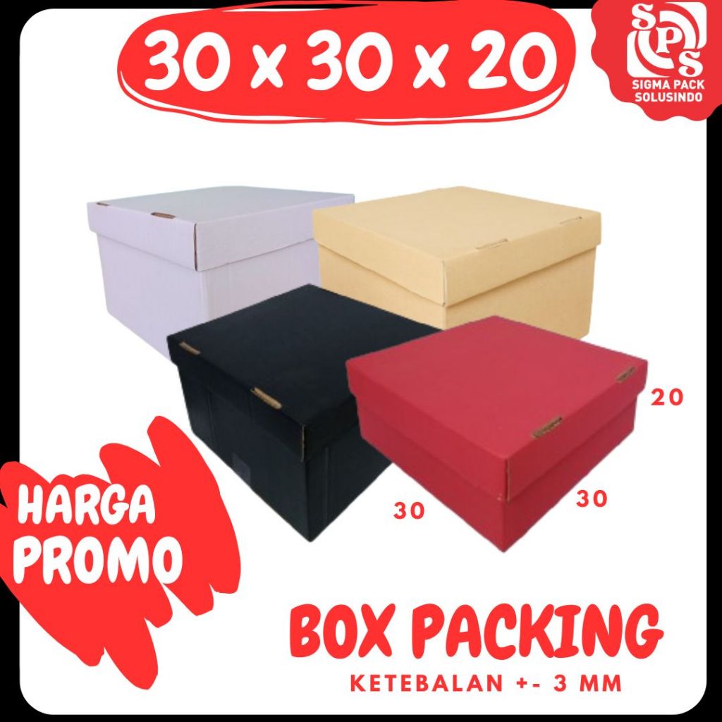 

Box Set Hee Bee 30x30x10 / 30x30x20 / 30x30x30 Kardus Set Top Karton Dus Kado Kotak Kemasan Sparepart Hampers Baju Assesoris