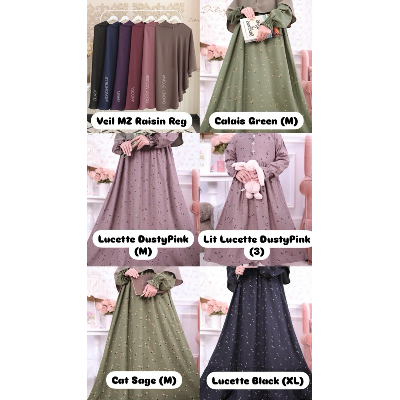 Ditsy September 2024 || Veil MZ Raisin Reg/Lucette black/Calais Green/Cat Sage/Lucette DustyPink