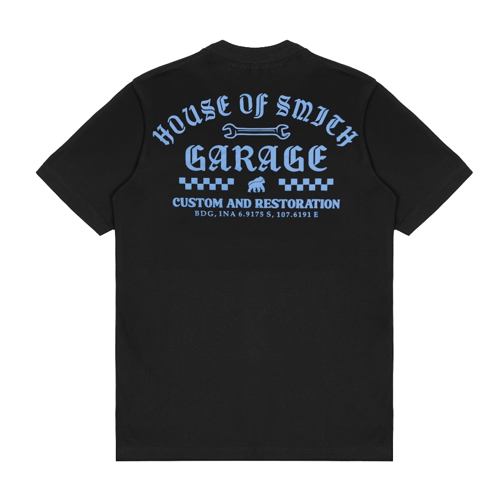 House of Smith PDG Kaos Pria Lengan Pendek - Hos Gerage Black - T Shirt