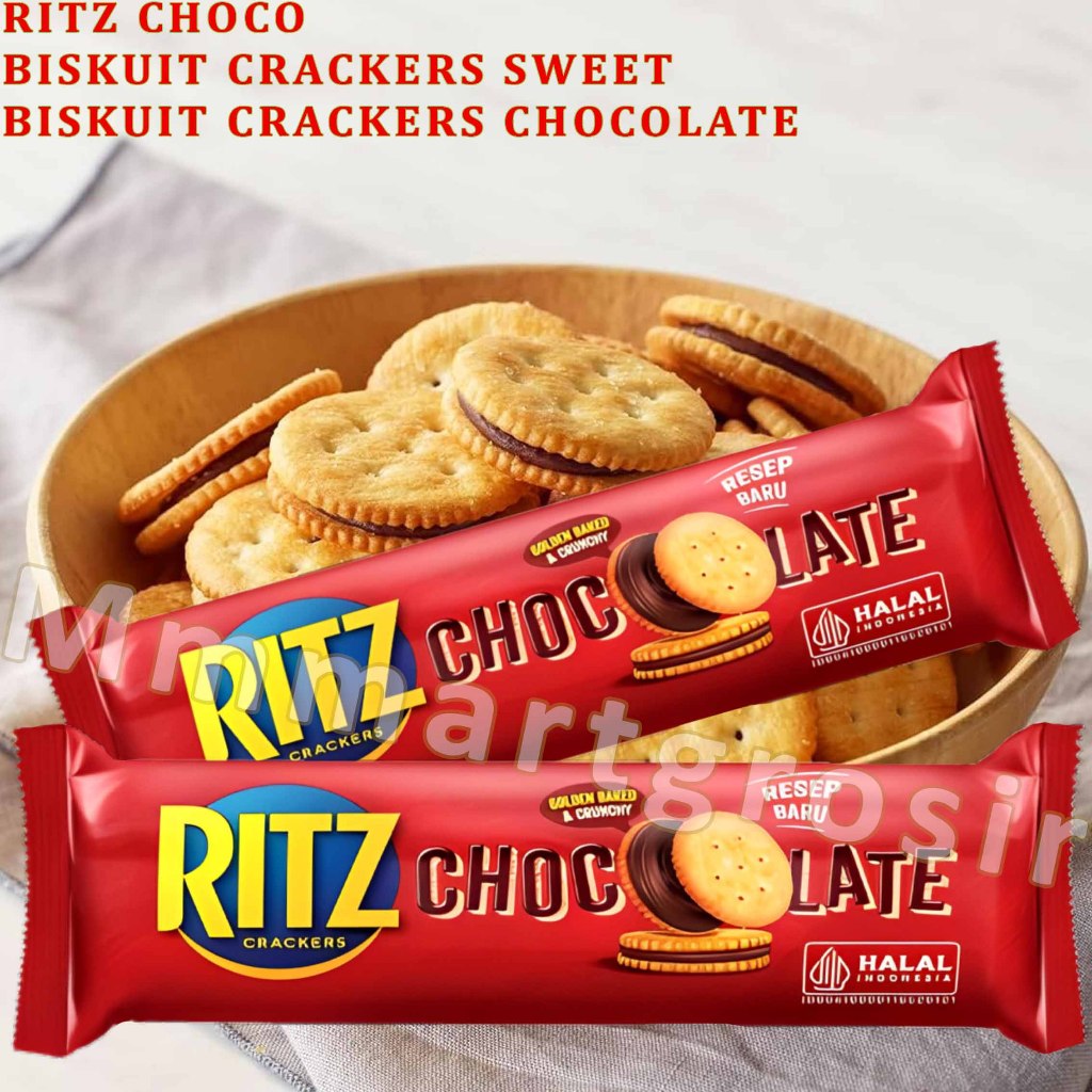 

Ritz Choco / Biskuit Crackers Sweet / Biskuit krekers Rasa Chocolate / 91gr