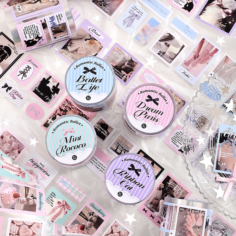 

(IAS) WS10 - Washi Tape Masking Tape Ribbon Ballet Korean Style Girl Cat Cute Rococo Sticker Roll 2 meter