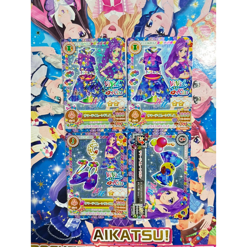 Kartu Aikatsu Jepang Vivid Kiss Summer Day Moon Coord Mizuki Kanzaki WM Mikuru Natsuki Unit Langka C