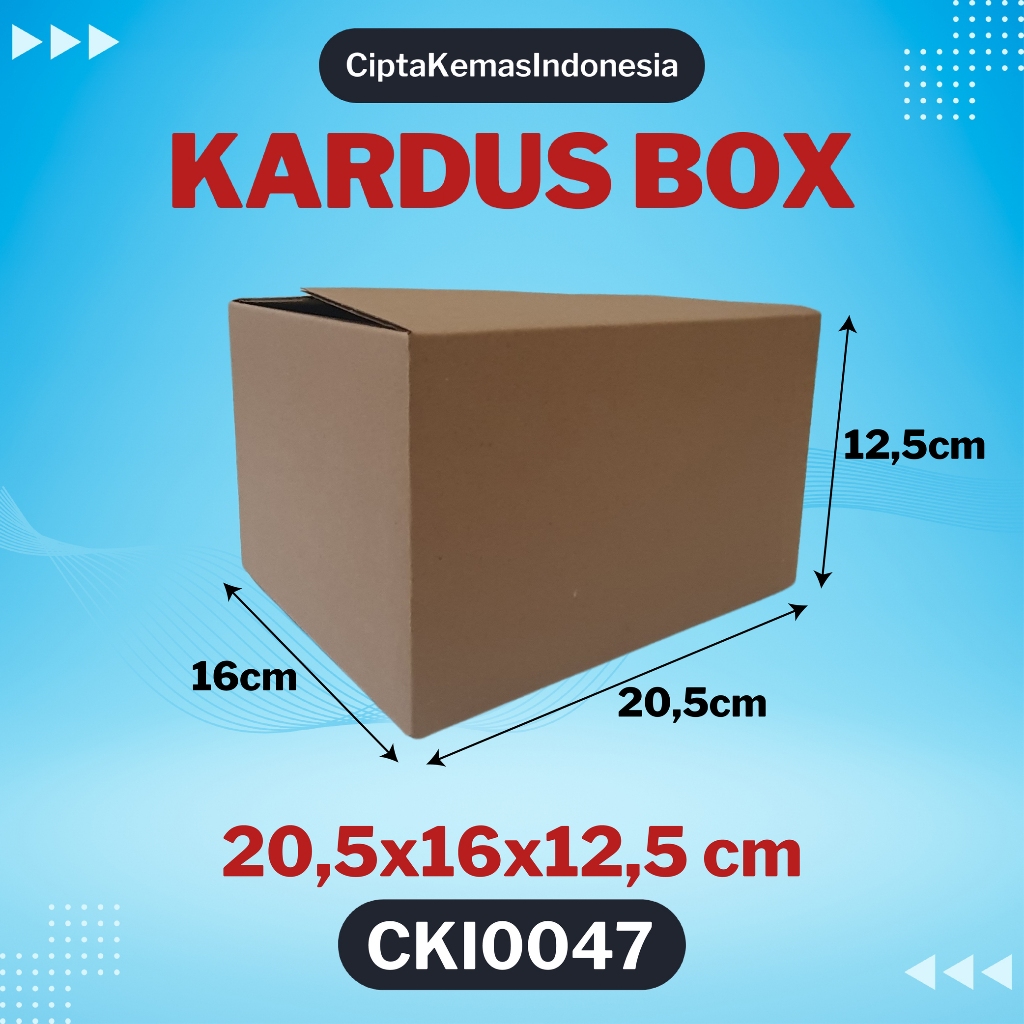 

Kardus Box Die Cut 20,5x16x12,5 cm Dus Packing Packaging Polos