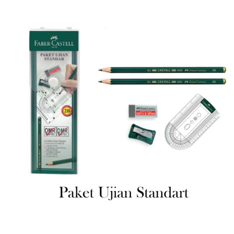 

PAKET UJIAN STANDARD FABER CASTELL / pensil ujian / pensil 2b faber castell ( 1set)