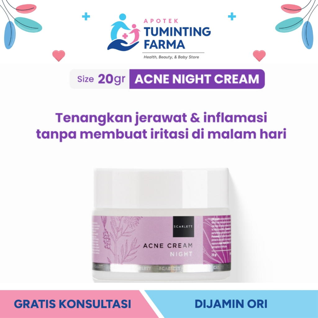Scarlett Whitening Acne Night Cream 20g - MANADO