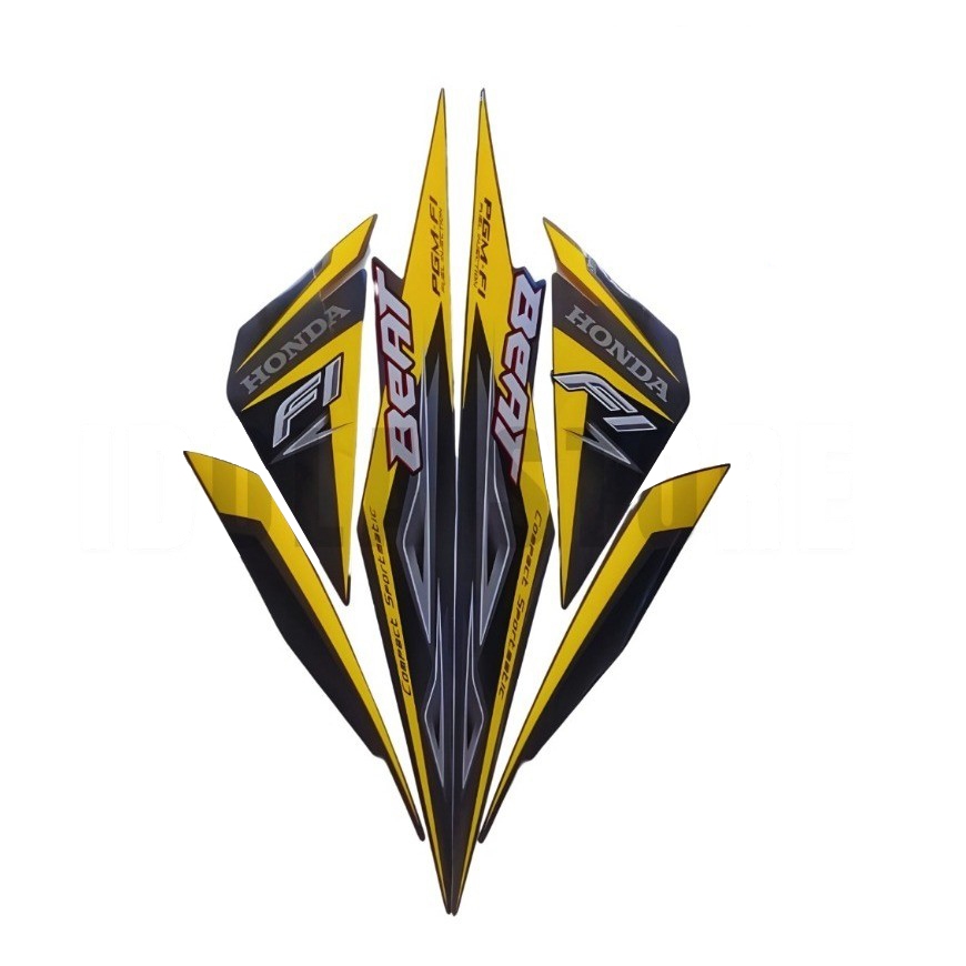 Sticker Striping Motor Honda Beat Combi 2014 Beat samba Fi Kuning list body motor beat Samba Fi 2014