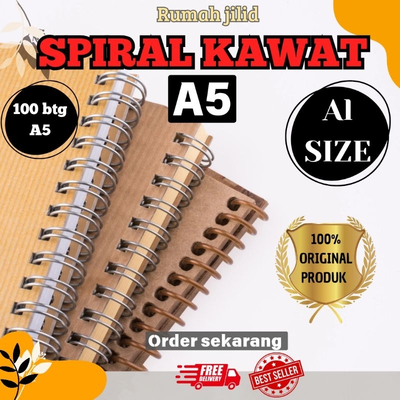 

SPIRAL KAWAT KAWAT SPIRAL A5 & A6 SEMUA UKURAN ISI 100 BTG MURAH