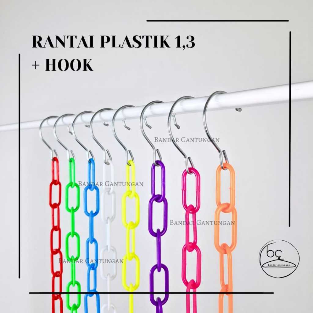Rantai Plastik Gantungan Baju Hanger Rantai Plastik Gantungan Hanger Baju Rantai Plastik Warna - BH