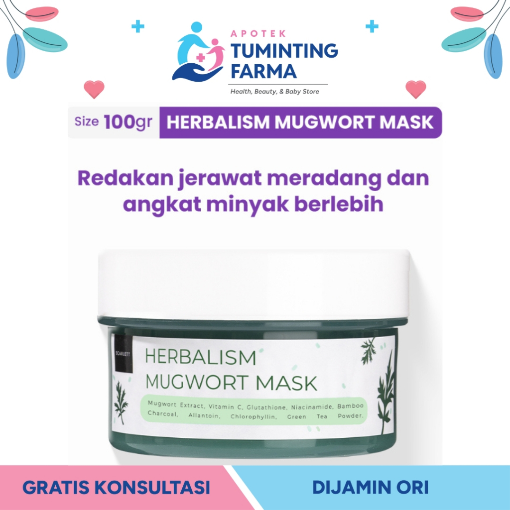 Scarlett Whitening Herbalism Mugwort Mask 100g - MANADO