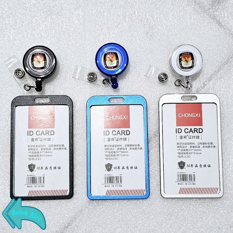 Tempat Kartu Id Card Aluminium + Yoyo Logo KPU