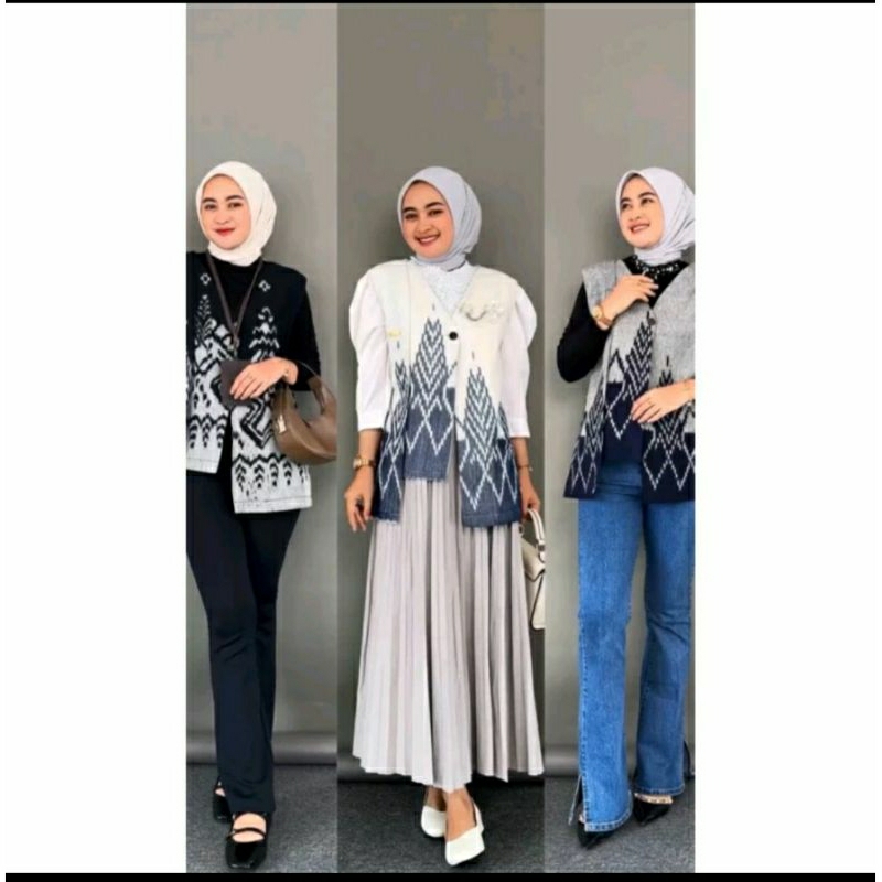 VEST TENUN SALWA ENTIK - OUTER KANTOR - ROMPI TENUN - OUTER TENUN