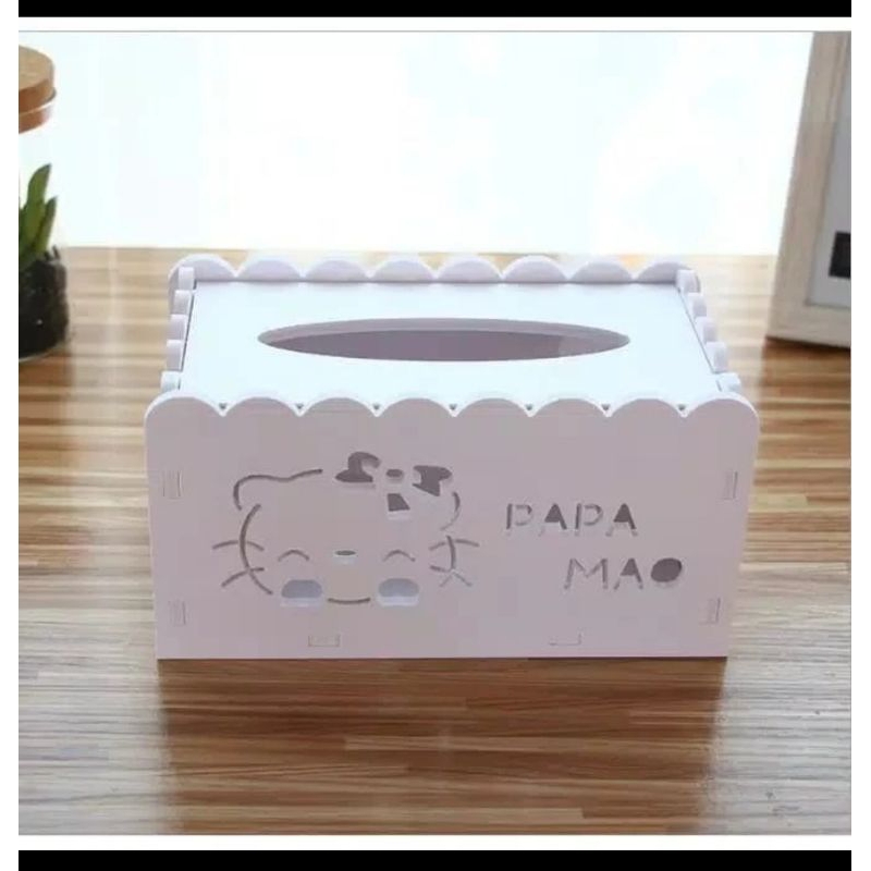 Box Tissue Hello Kitty white / kotak tisu wpc hello kitty Putih