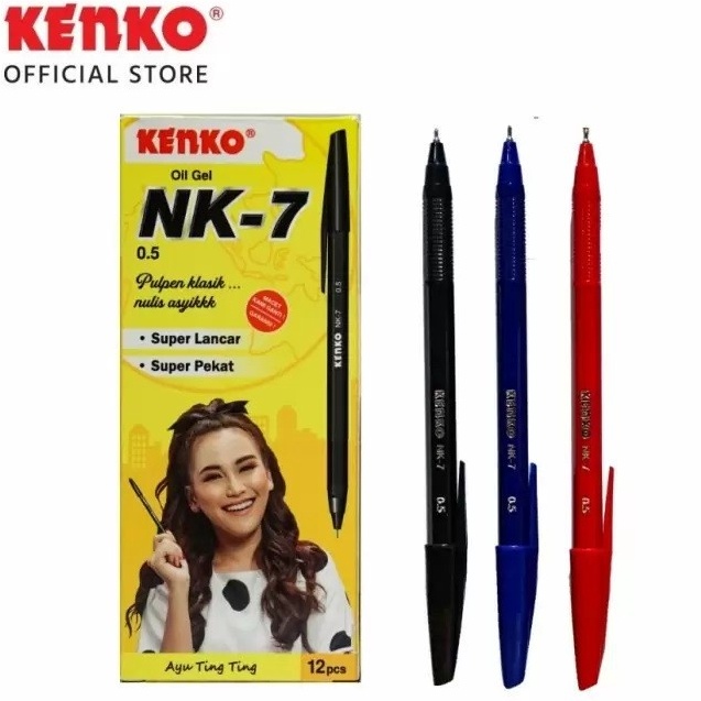 

CUCIGUDANG GG Bolpen KENKO NK75mm 12pcs Pulpen BalpenBallpointPen JelPen