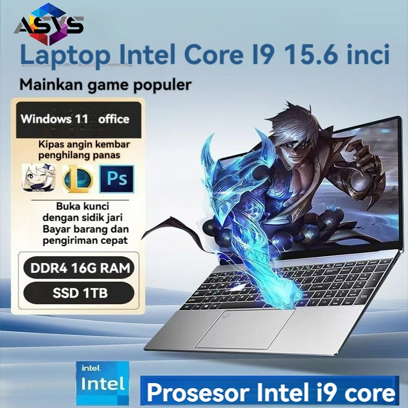 Laptop terbaru dengan prosesor Intel Core i9 generasi terbaru untuk game dan pekerjaan rumah, ukuran