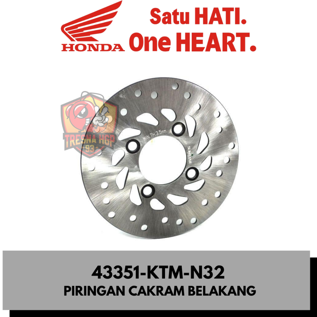 43351-KTM-N32 PIRINGAN CAKRAM BELAKANG NEW SUPRA X 125 FI ORIGINAL | DISK RR BRAKE 43351KTMN32