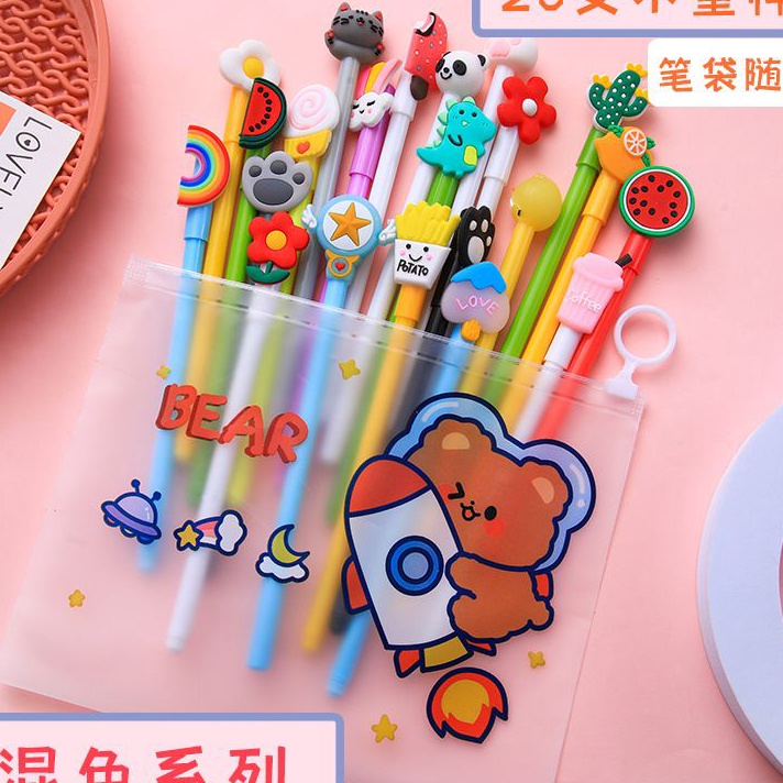 

BIG DISCOUNT 2 Pcs PulpenPena Tinta Berkarakter Lucu Free Pouch