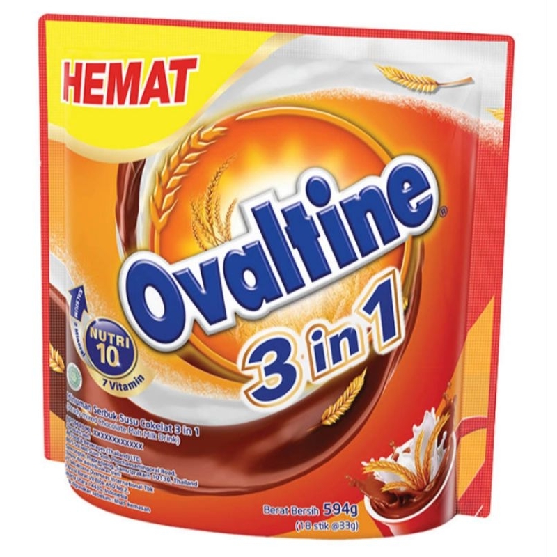 

Ovaltine 3in1 susu bubuk rasa cokelat 594 gram