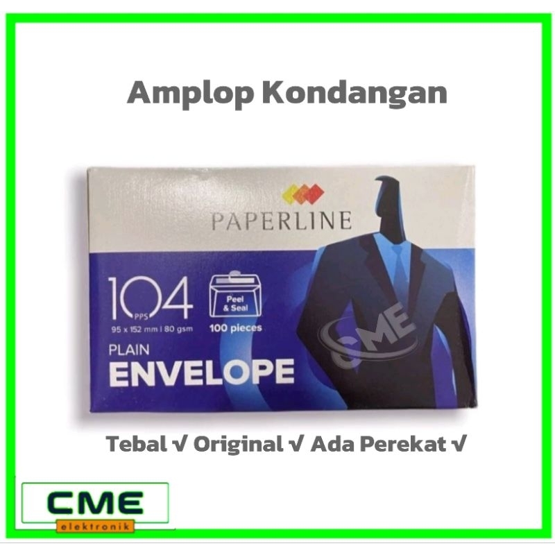 

1Pak Amplop Putih / Plain Envelope Paperline Panjang 152 x 95 mm 104 PPS