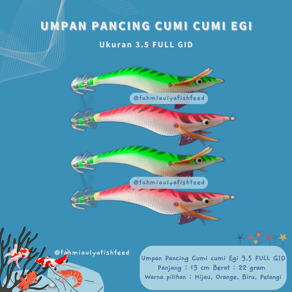 Umpan Pancing Cumi cumi Egi 3.5 FULL GID