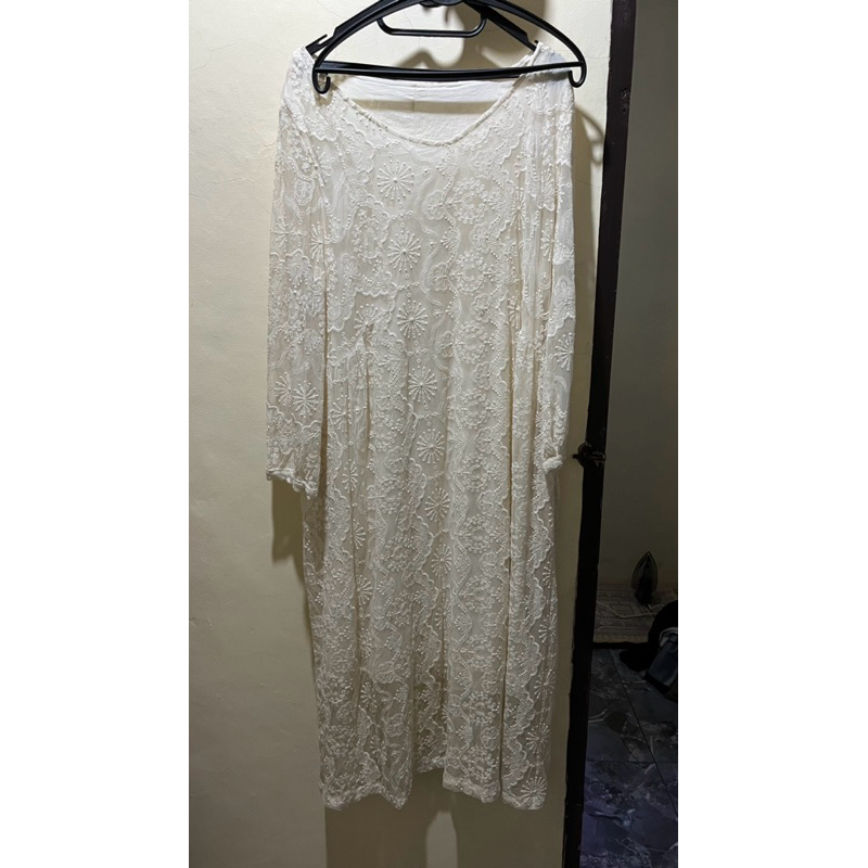 Dress Brukat Ivory White