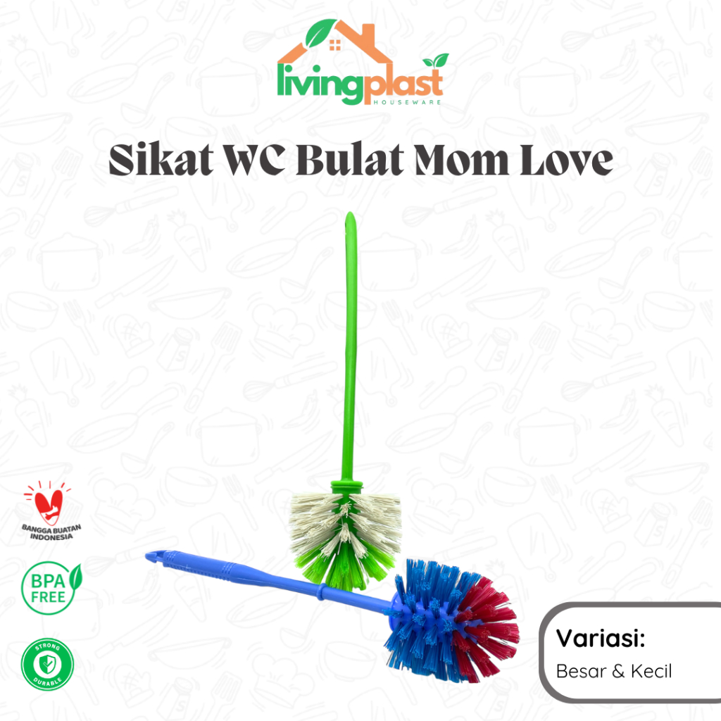 Sikat WC Bulat Mom Love Besar Kecil / Sikat Kloset / Sikat Toilet / Sikat Kamar Mandi