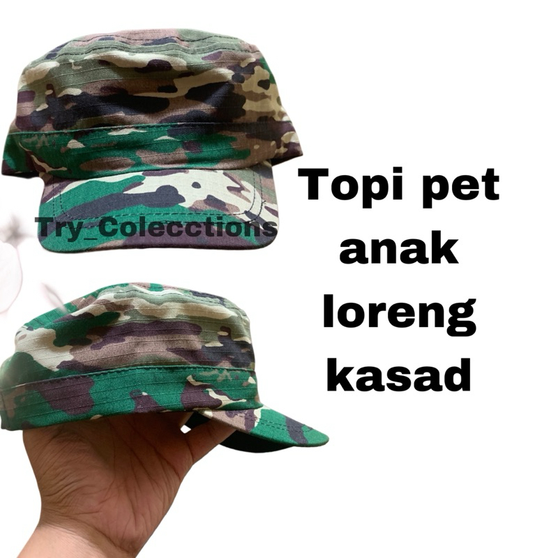 Topi pet anak loreng kasad - topi anak motif loreng