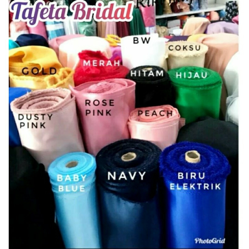 Bahan satin Bridal /Kain satin  Bridal/ Tafeta bridal/Bahan gaun weeding/Kain polos