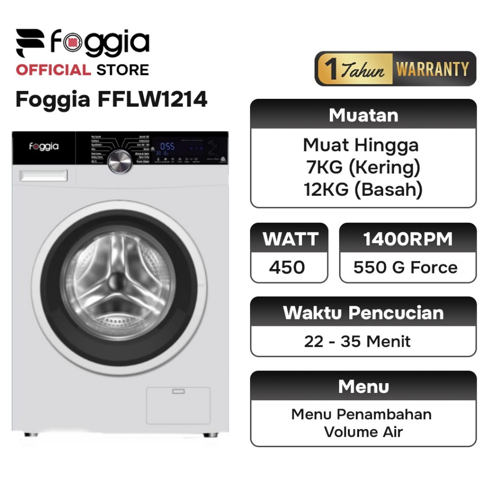 Mesin cuci Foggia 12 Kg