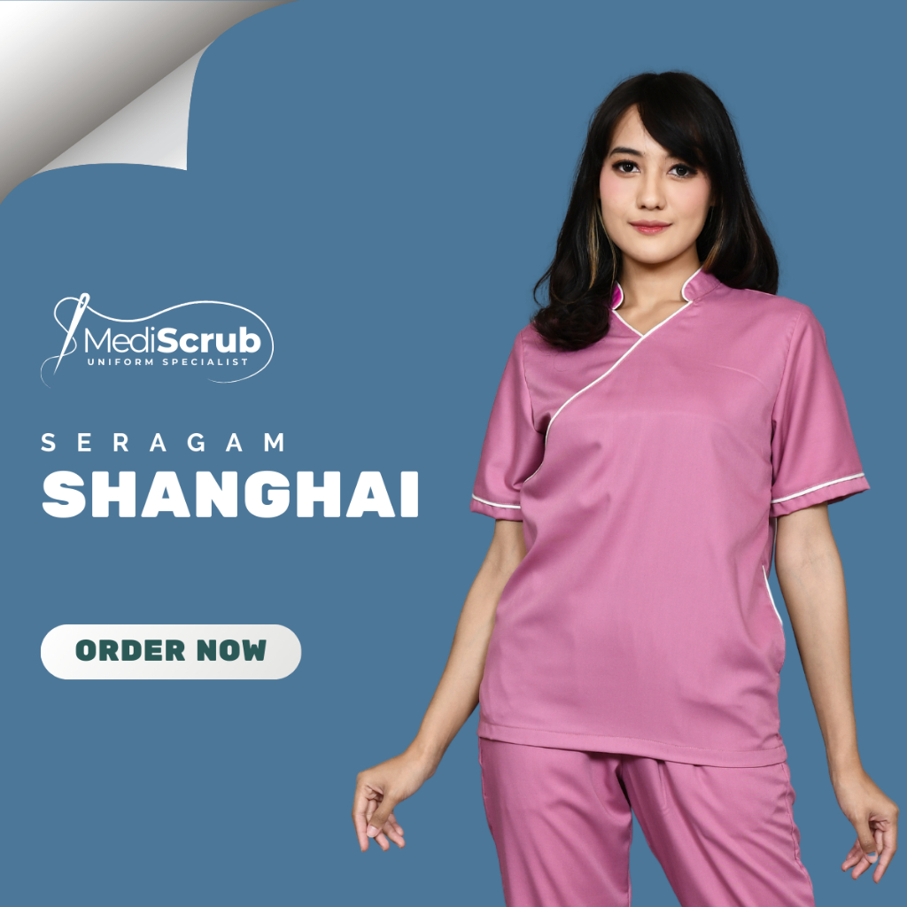 MEDISCRUB - Scrub Jaga Kimono Shanghai / Baju seragam medis dokter perawat / Baju Nanny / Baju Suste