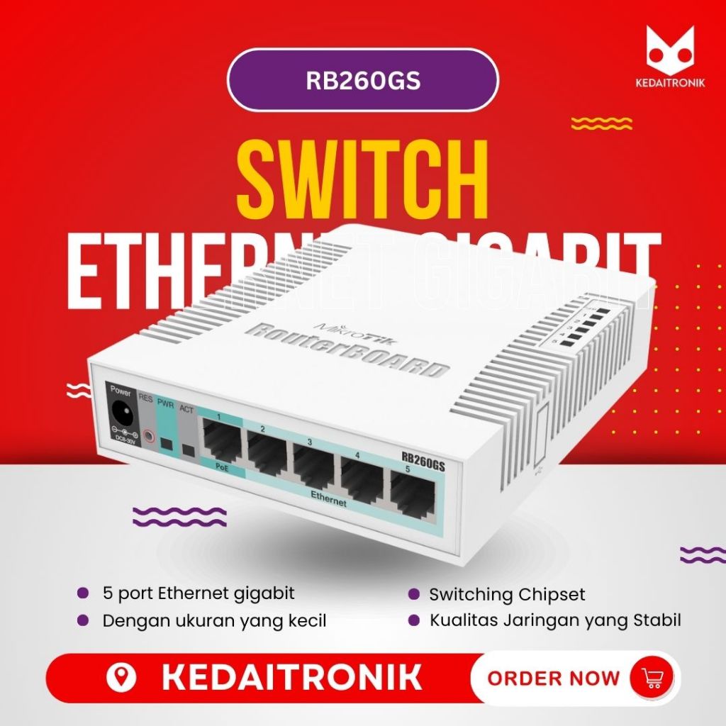 Mikrotik RB260GS Switch Gigabit 5 port RB 260GS Ethernet