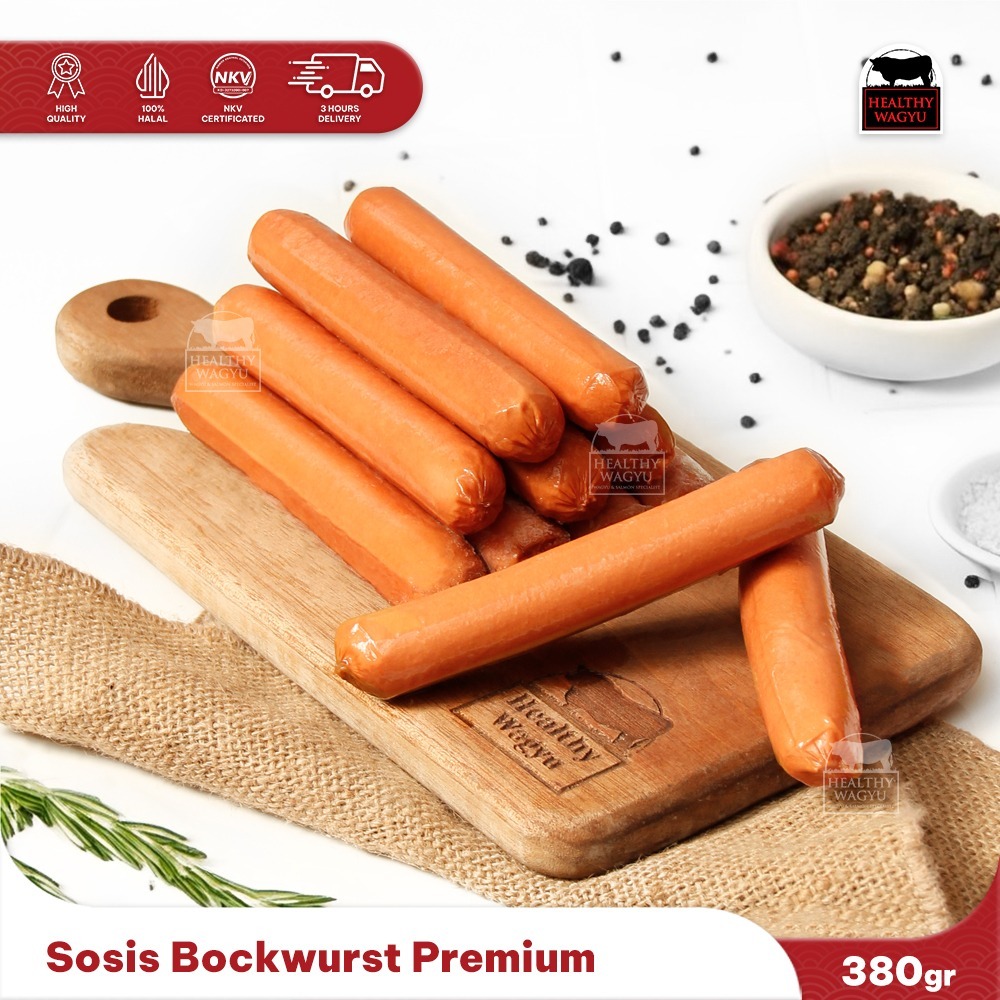 

Sosis Bockwurst Halal 380 Gram Healthy wagyu