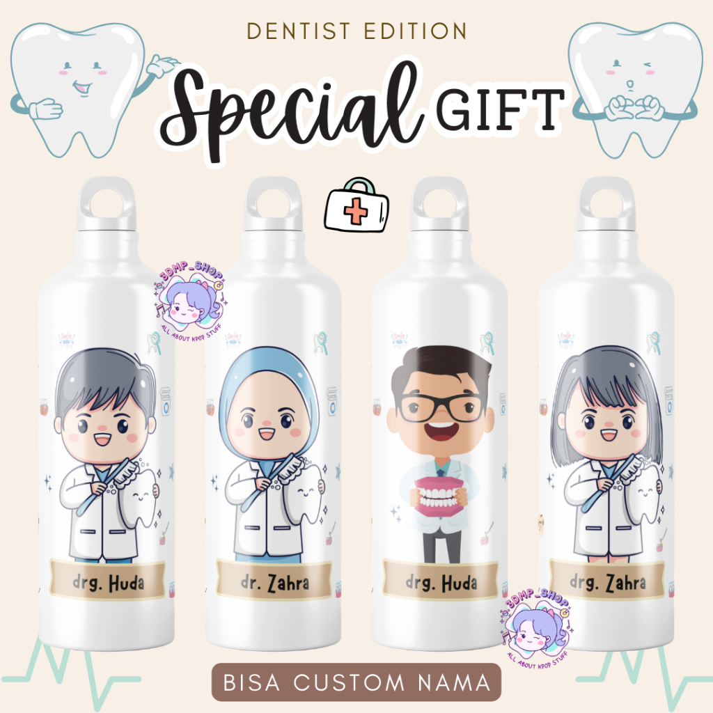 Termos Botol Minum Tumbler Sport Custom DOKTER GIGI Dentist Gift Series Kado