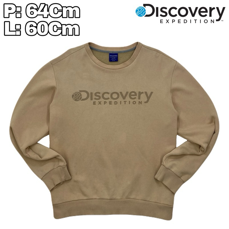 B261 Baju Crewneck Discovery Expedition Cotton  Sweetshirt Cream Tebal Sweeter Lengan Panjang