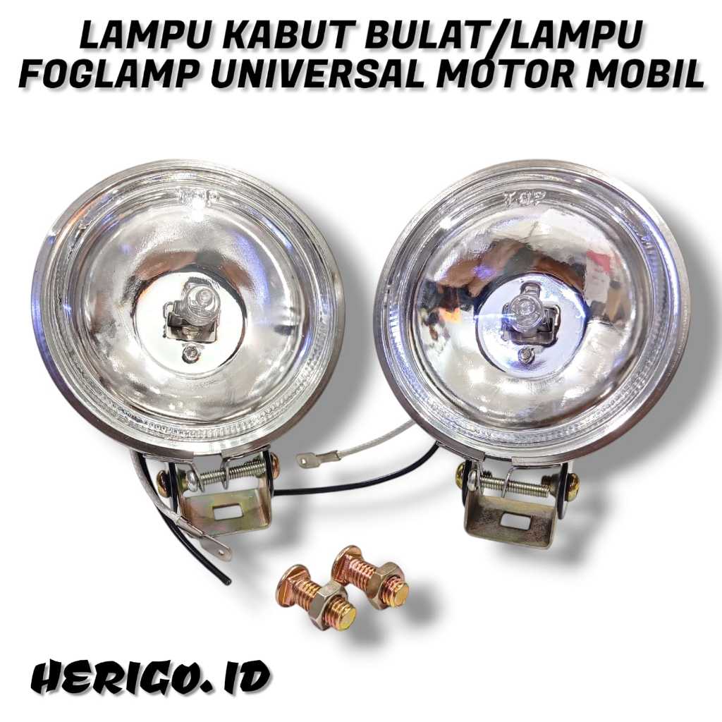 LAMPU TEMBAK KABUT BULAT LAMPU SOROT BULAT FOGLAMP BULAT UNIVERSAL MOTOR MOBIL