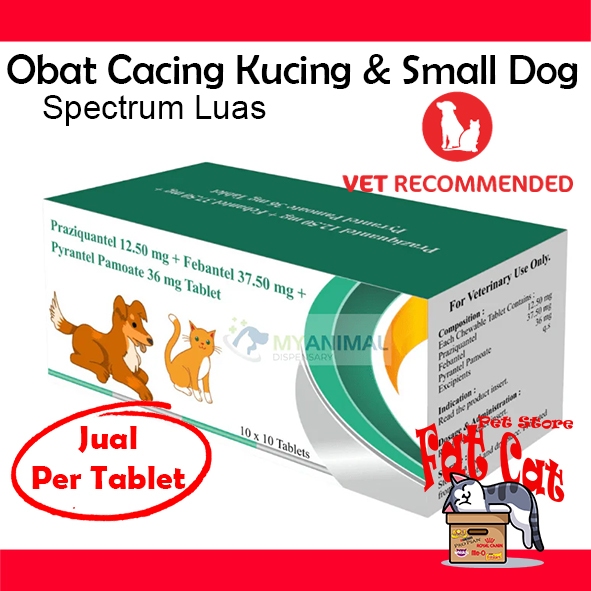 Praziquantel Obat Cacing kucing anjing spektrum luas