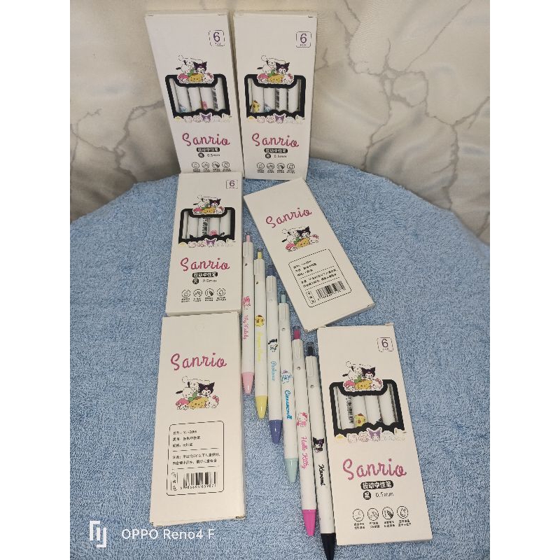 

6Pcs Pulpen Gel Sanrio/Bolpint Sanrio/Pen Gel