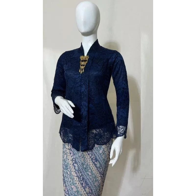 Promo !! Atasan Kebaya Kutubaru Floy Lengan Panjang / Kebaya Brokat Premium / Kebaya Kartini Modern 