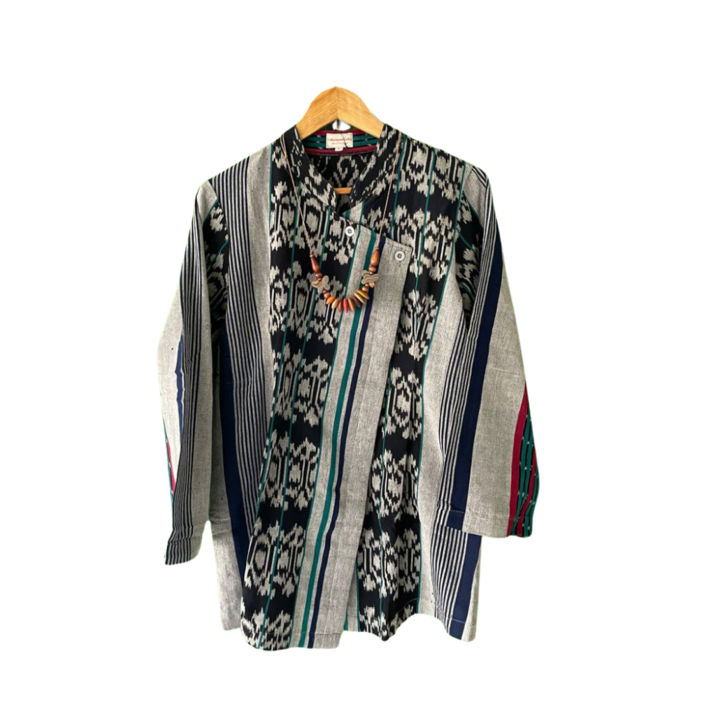 ATASAN TENUN / BLOUSE TENUN / ATASAN KANTOR / DRESS GREENDY ETNIK NUSANTARA