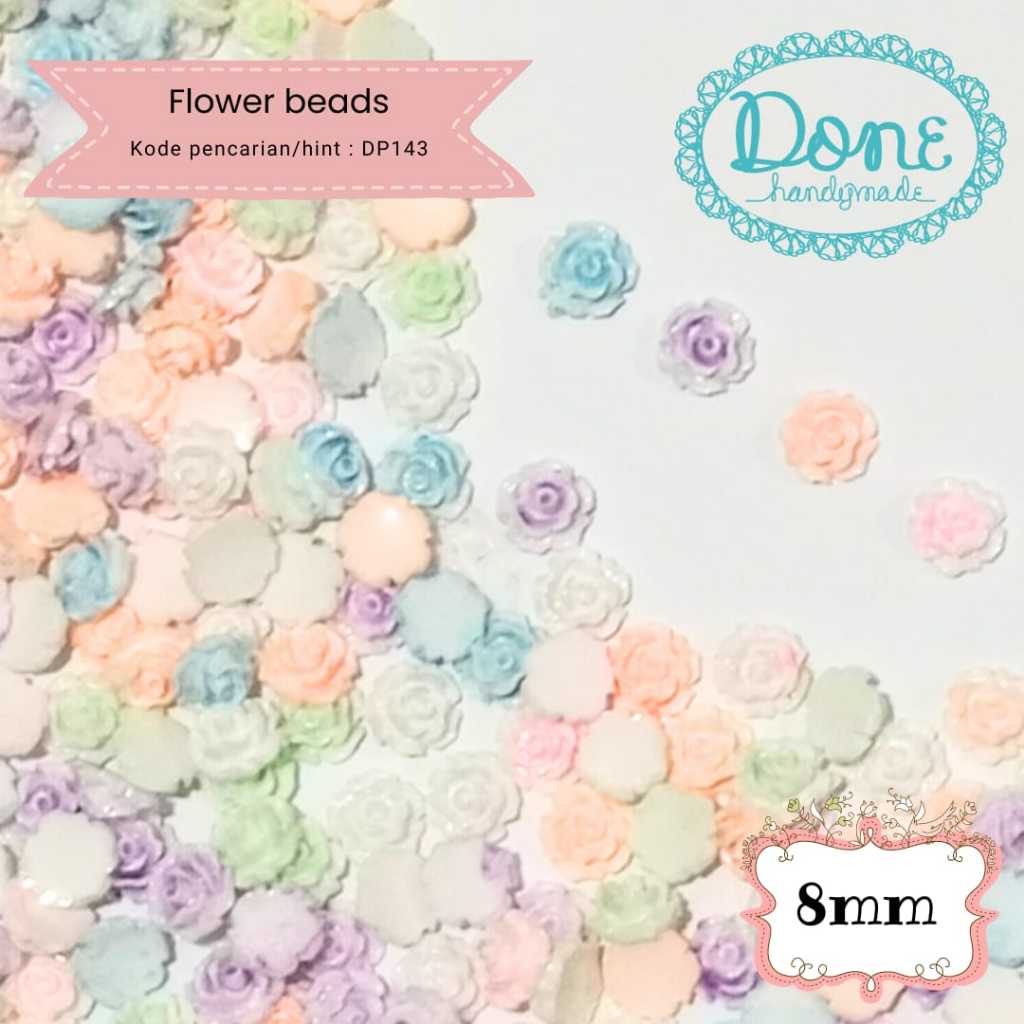 Done handymade deco part flower beads dekorasi tempel dp143