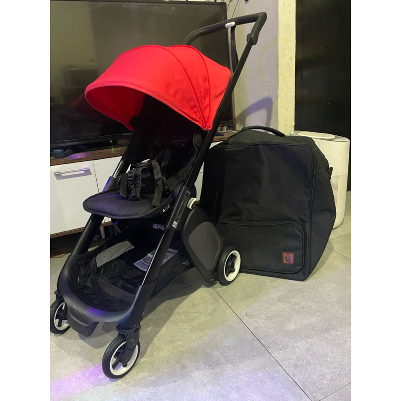 Preloved Stroller Bugaboo Ant Black Frame Red BONUS TAS BACKPACK N STRAP