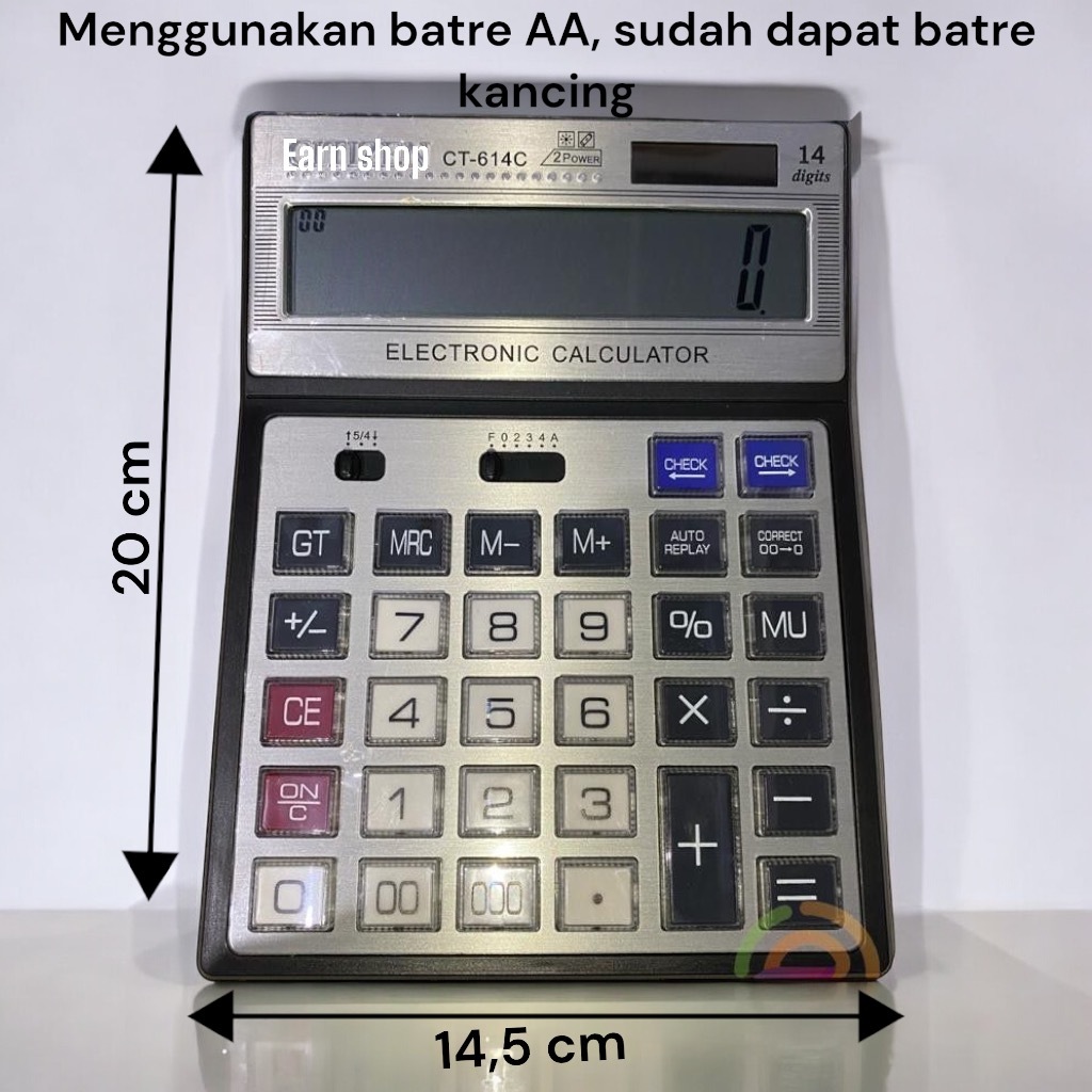 

Kalkulator Citizen CT-614C 14 Digit Kalkulator Besar