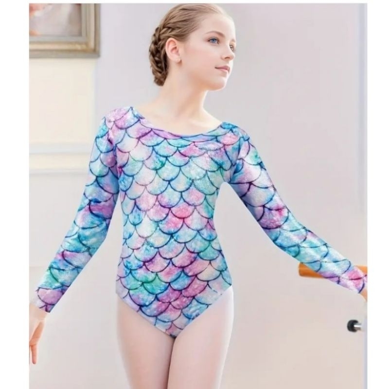 Little Qey Leotard Gymnastic LT34 Baju Senam Gymnastic Anak Perempuan Lengan Panjang Ready Stock Usi