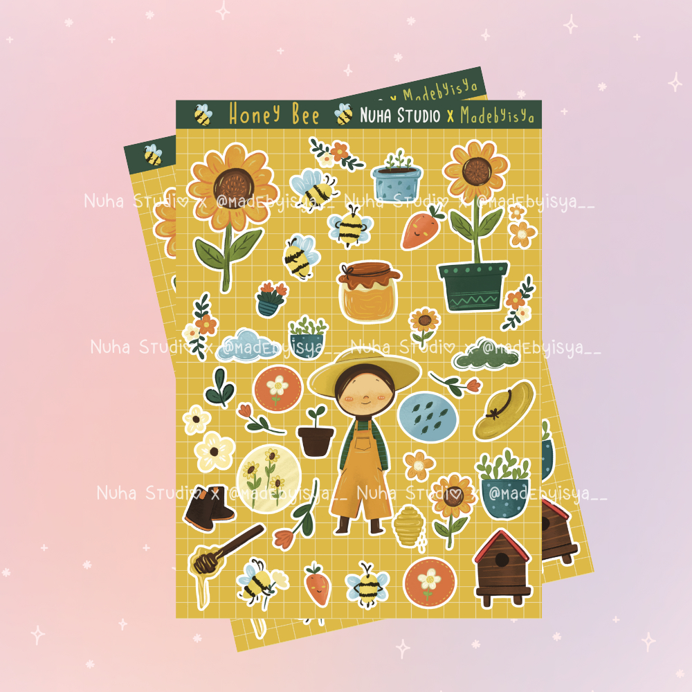

Sticker by madebyisya__ | Honey Bee Petani Lebah Madu Bunga Taman Kebun Berkebun Berternak | Aesthetic Sticker Estetik Stiker HP Laptop Botol Cute Waterproof Scrapbook Di
