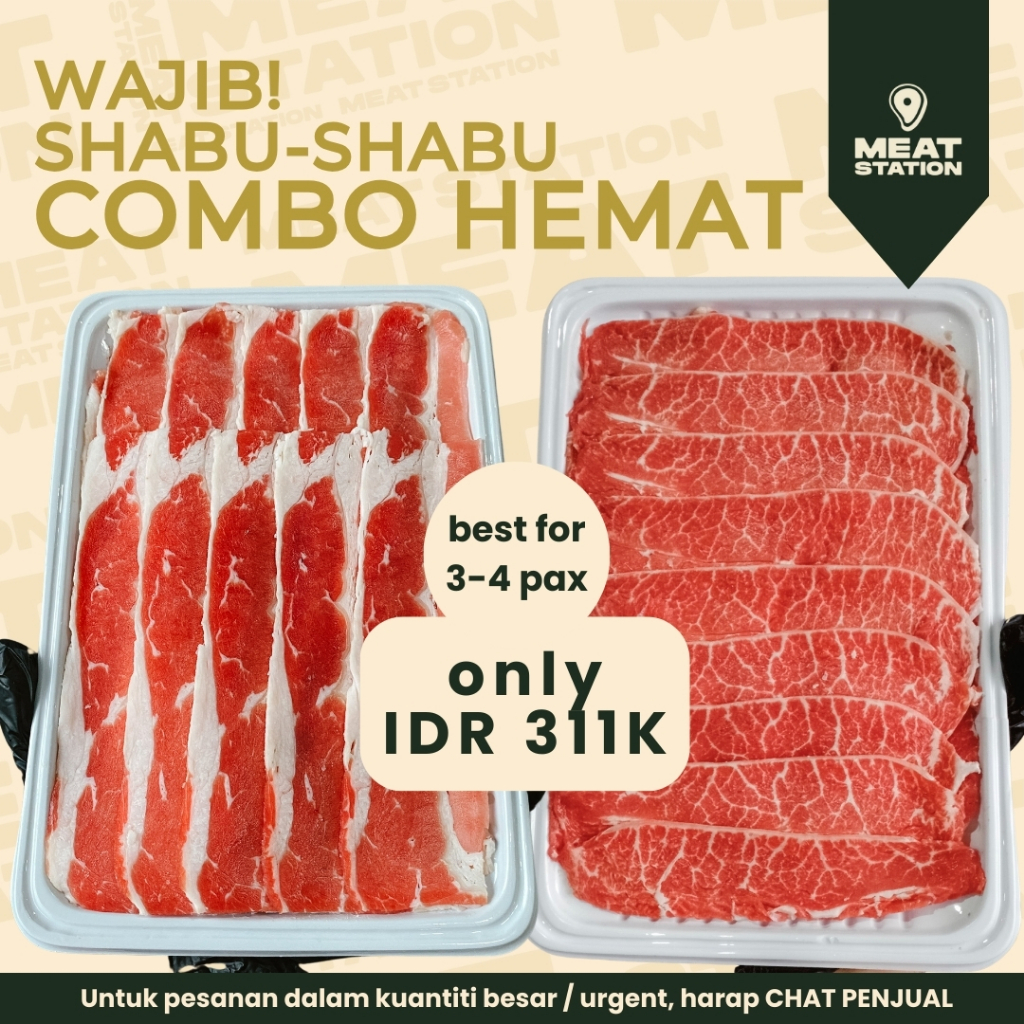 

Combo Hemat Shabu-Shabu Beef Slice Cut / Combo Shortplate dan Black Angus Juicy / Shabu-shabu Hemat 3-4 Pax