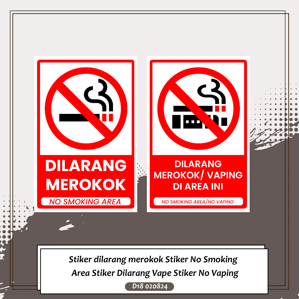 

Stiker dilarang merokok Stiker No Smoking Area Stiker Dilarang Vape Stiker No Vaping