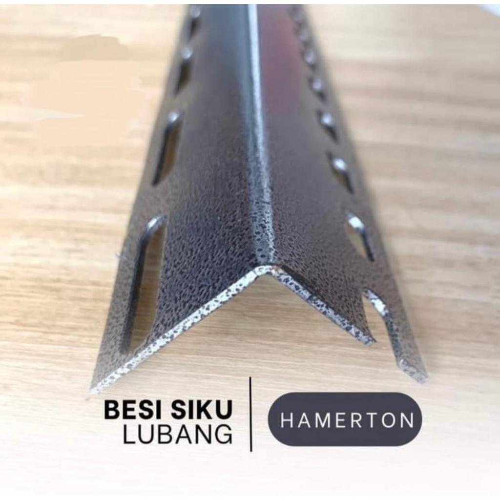 Besi Siku / Rak Siku / SIKU LUBANG TEBAL 1,3 MM HAMMERTONE BERAT 1,5 KG/BATANG