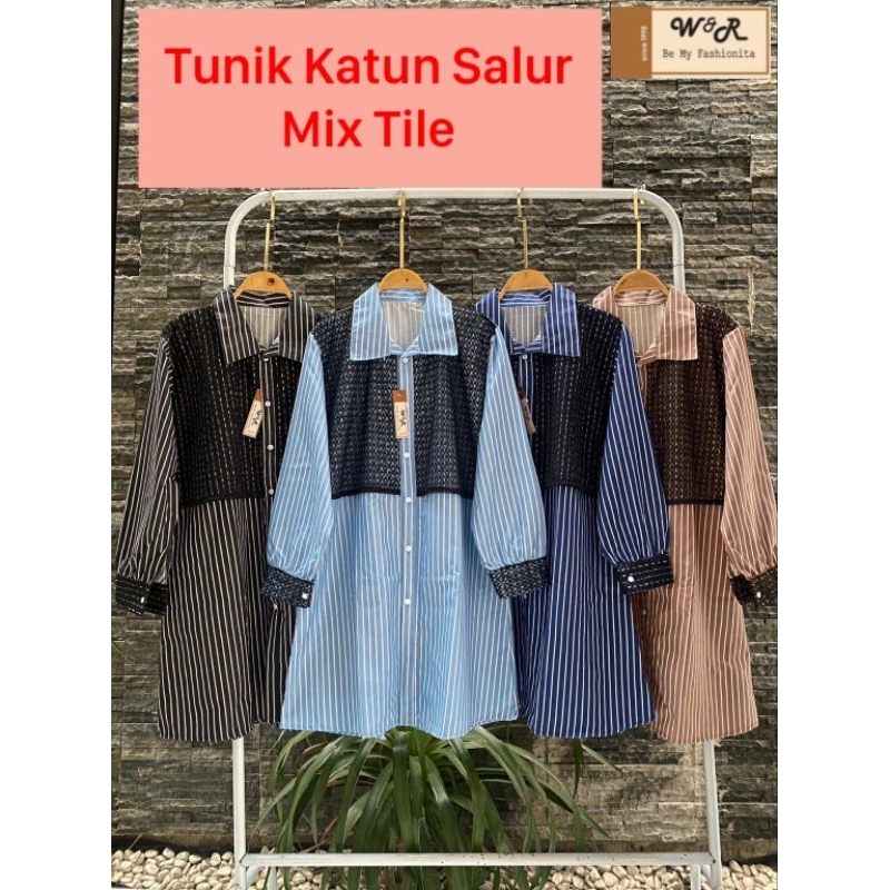 BAMODE78 - TUNIK GARIS RENDA TILLE / TUNIK TILLE / TUNIK STRIPE / TUNIK KONDANGAN / TUNIK REMAJA KEK