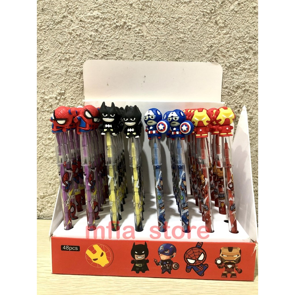 

Pensil Bensia / Pensil Sambung Susun Karakter Superhero ,doraemon, hellokitty