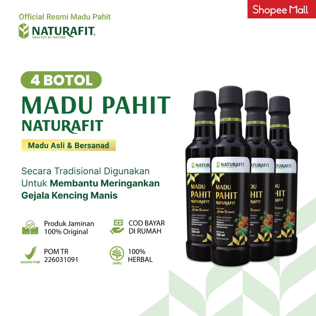 

Madu Pahit Naturafit 330ml Bundle 4 Botol